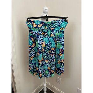 Modcloth Strapless Multicolor Floral Dress Size XL